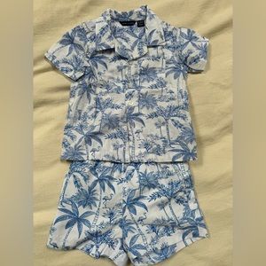 Janie and Jack 2-Piece Summer Set - Blue and White Boys - 12-18 months - NWT